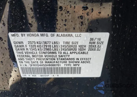 2017 Acura Mdx Technology Package z USA, uszkodzony, nr VIN 5FRYD4H53HB000701